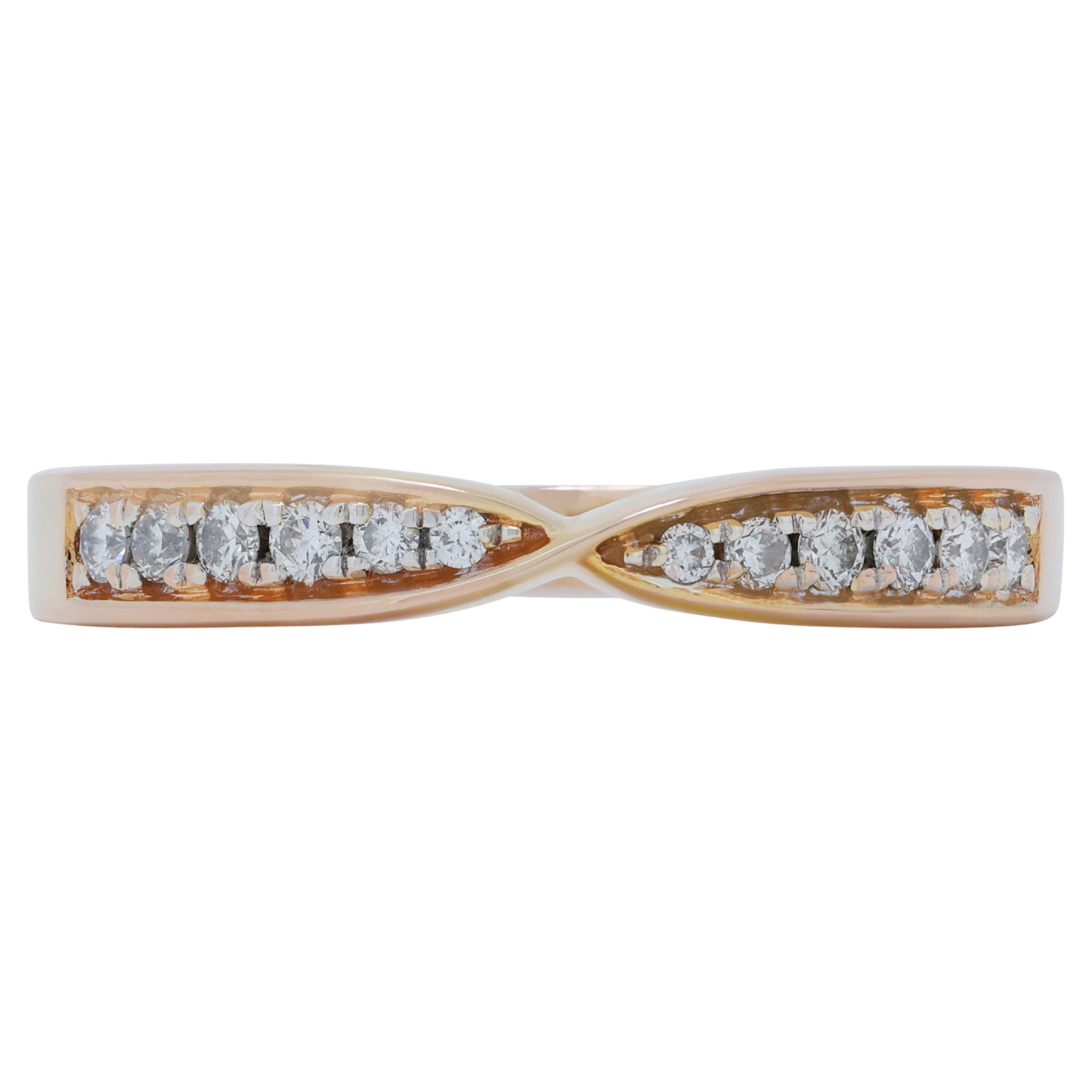 Stunning 0.11ct Diamonds Pave Ring in 18K Rose Gold