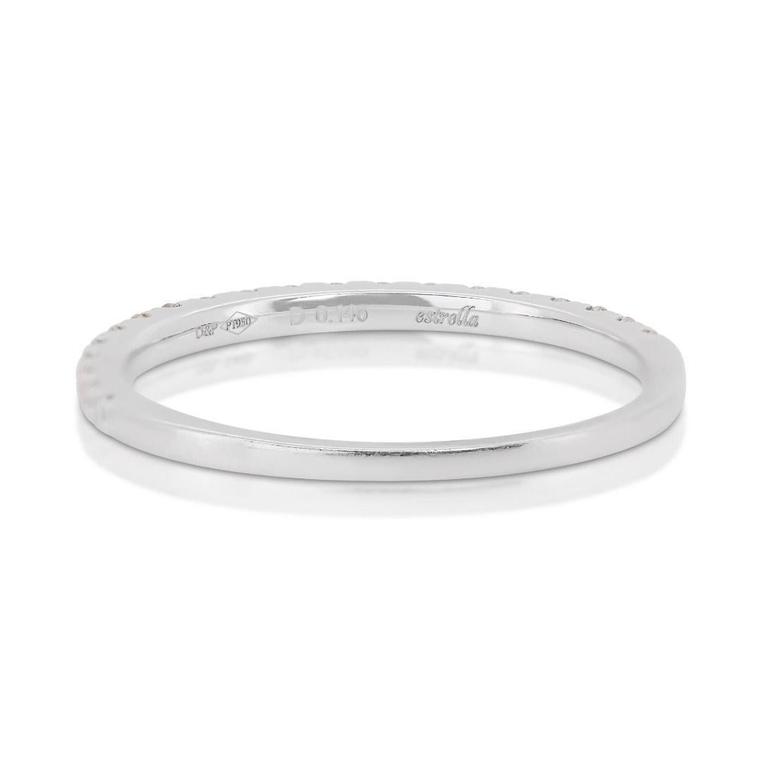 Stunning 0.15ct Half Eternity Diamond Platinum Ring For Sale 2