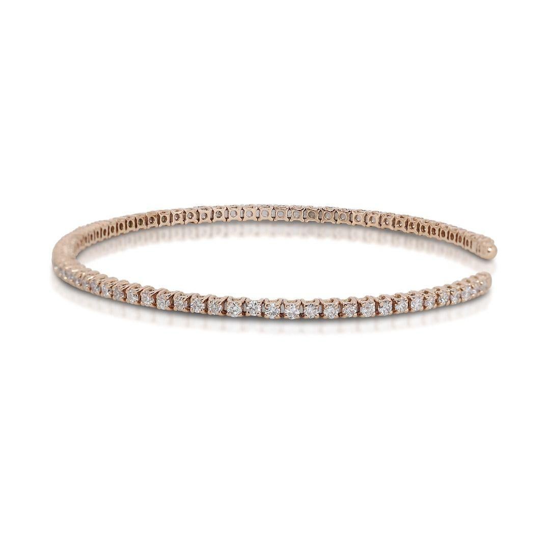 Superbe bracelet en diamants naturels brillants ronds 0,19 carat en vente 1