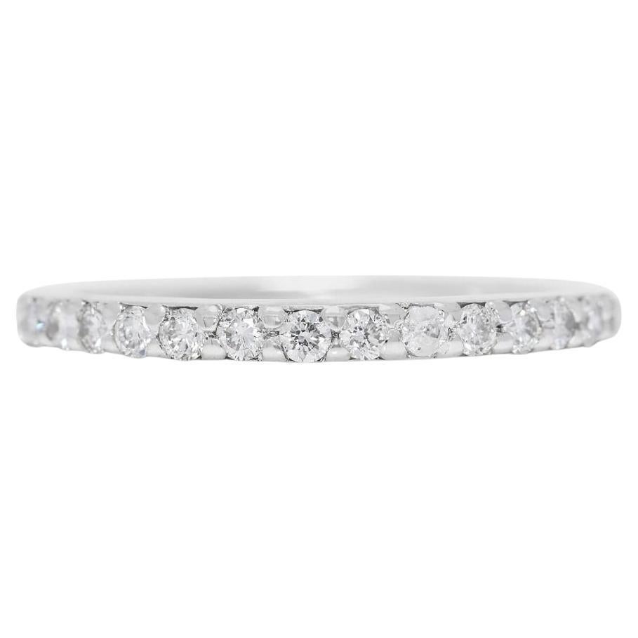 Stunning 0.24ct Half Eternity Natural Diamond Ring in 18K White Gold