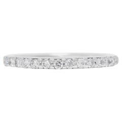 Stunning 0.24ct Half Eternity Natural Diamond Ring in 18K White Gold