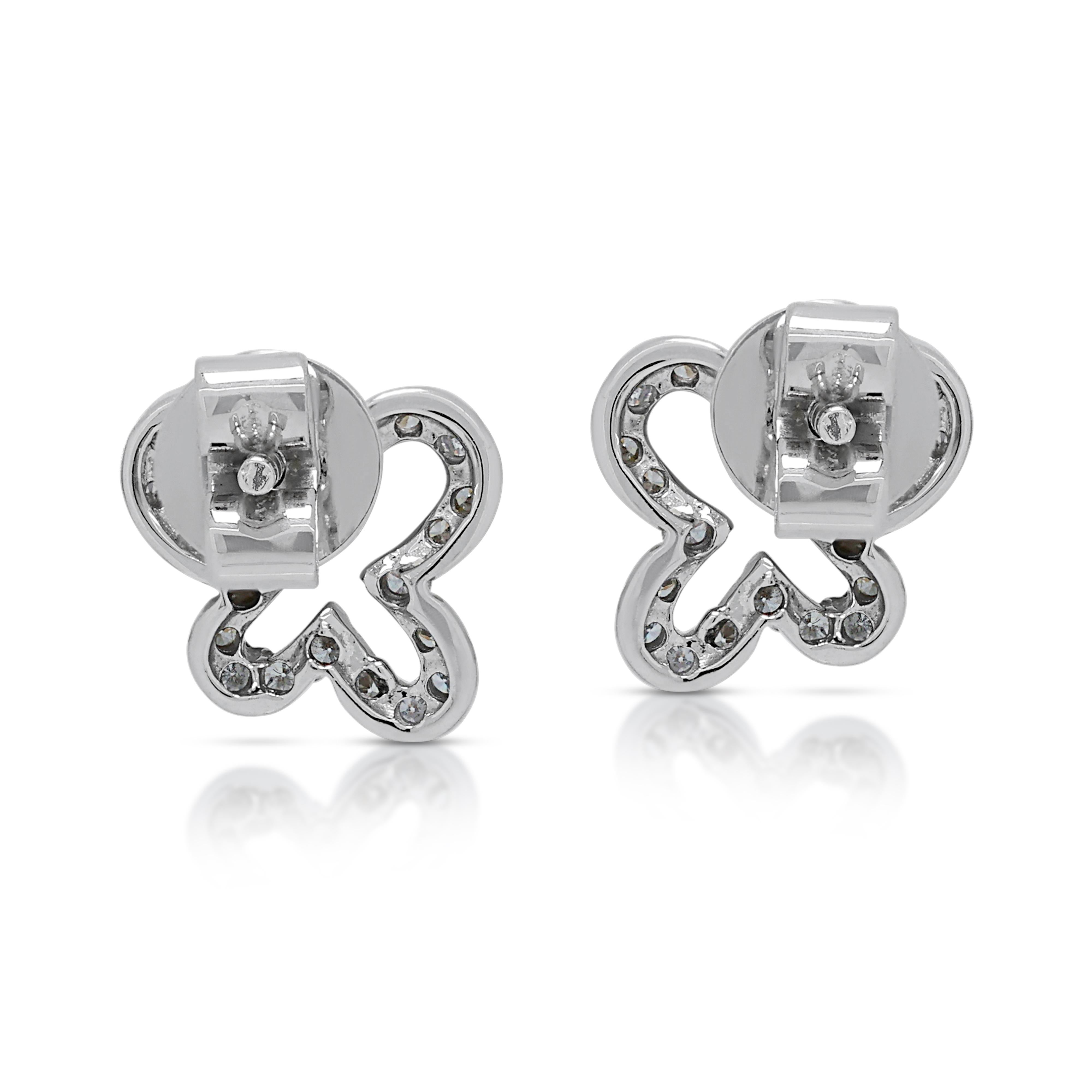 Stunning 0.29ct Diamonds Stud Earrings in 18K White Gold For Sale 1