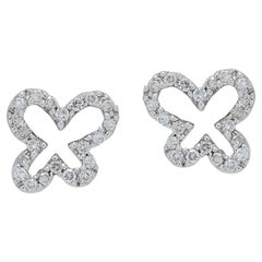 Stunning 0.29ct Diamonds Stud Earrings in 18K White Gold