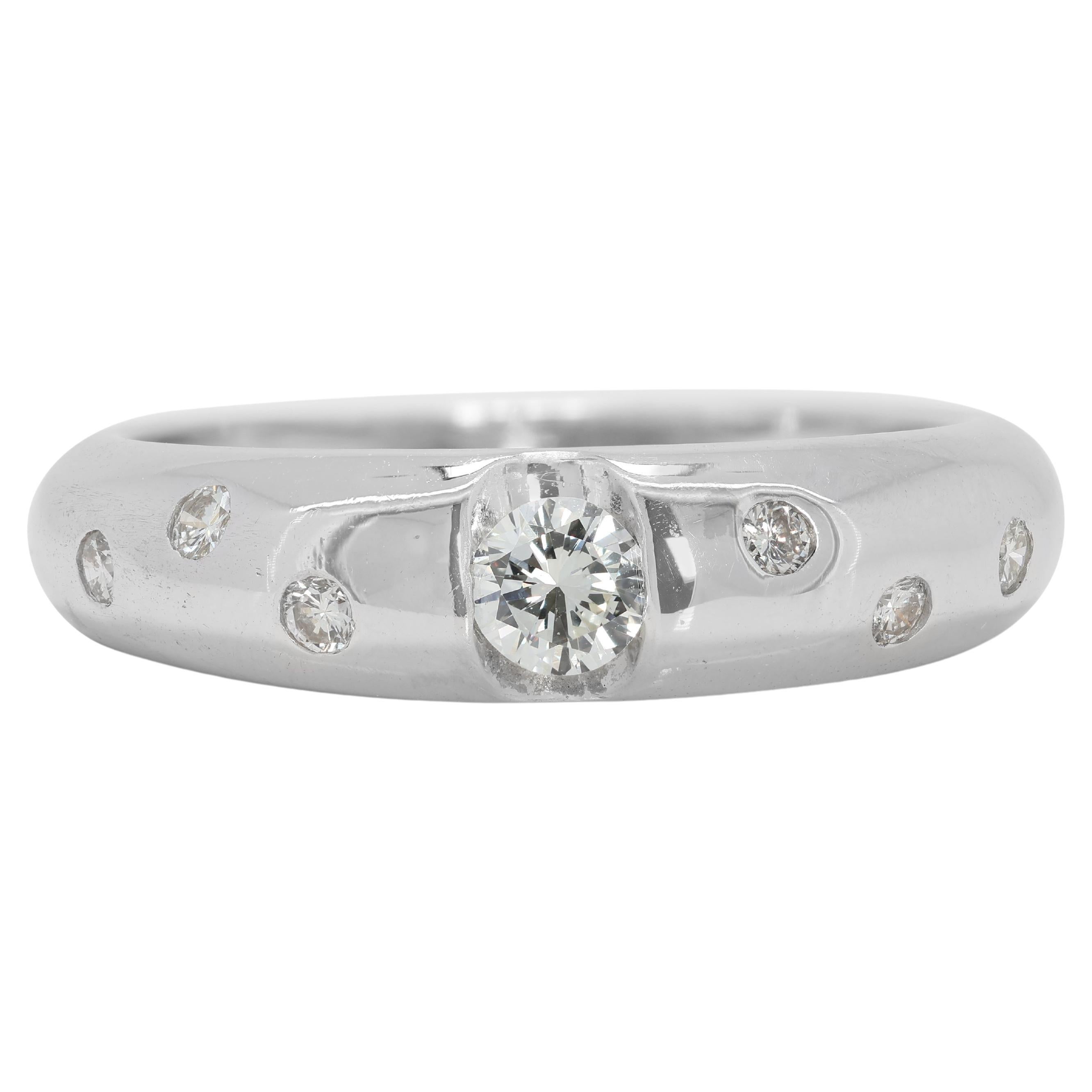 Impresionante Anillo de Diamantes Naturales de 0,29 quilates en Oro Blanco de 18 quilates