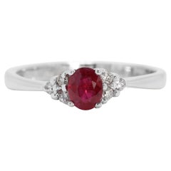 Stunning 0.30ct Ruby Ring with Natural Diamonds in 18K White Gold