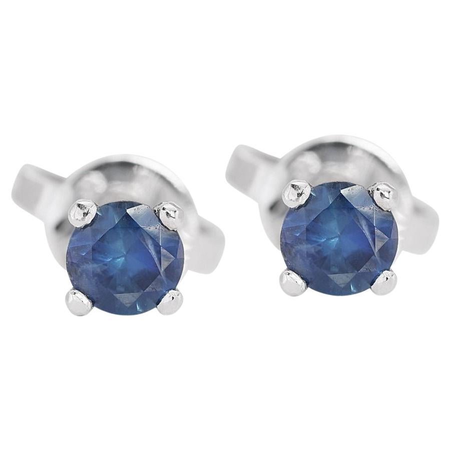 Stunning 0.30ct Sapphire Stud Earrings set in 18K White Gold For Sale