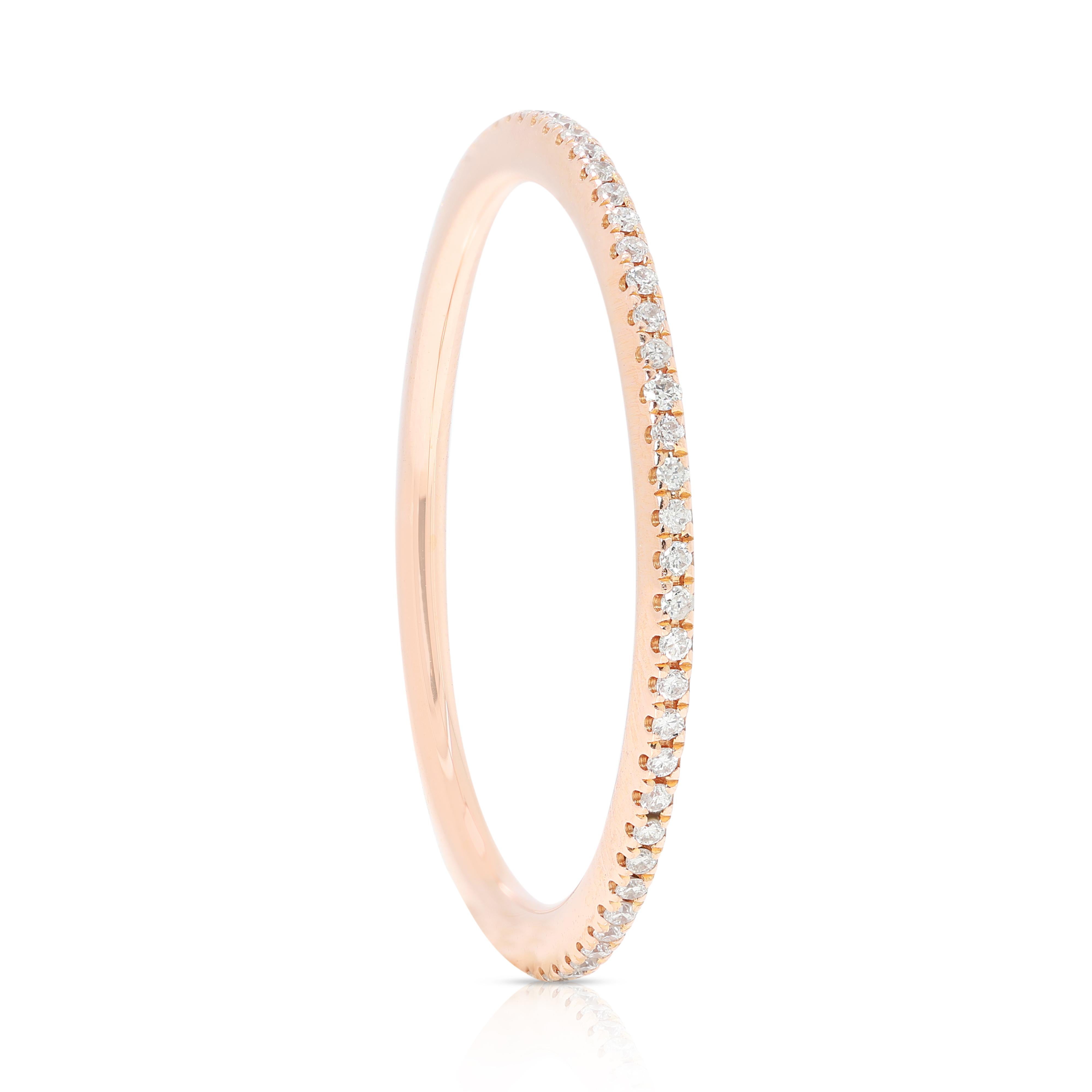 Atemberaubender 0,32ct runder Brillant-Diamant-Ewigkeitsring in 18K Rose Gold Damen im Angebot