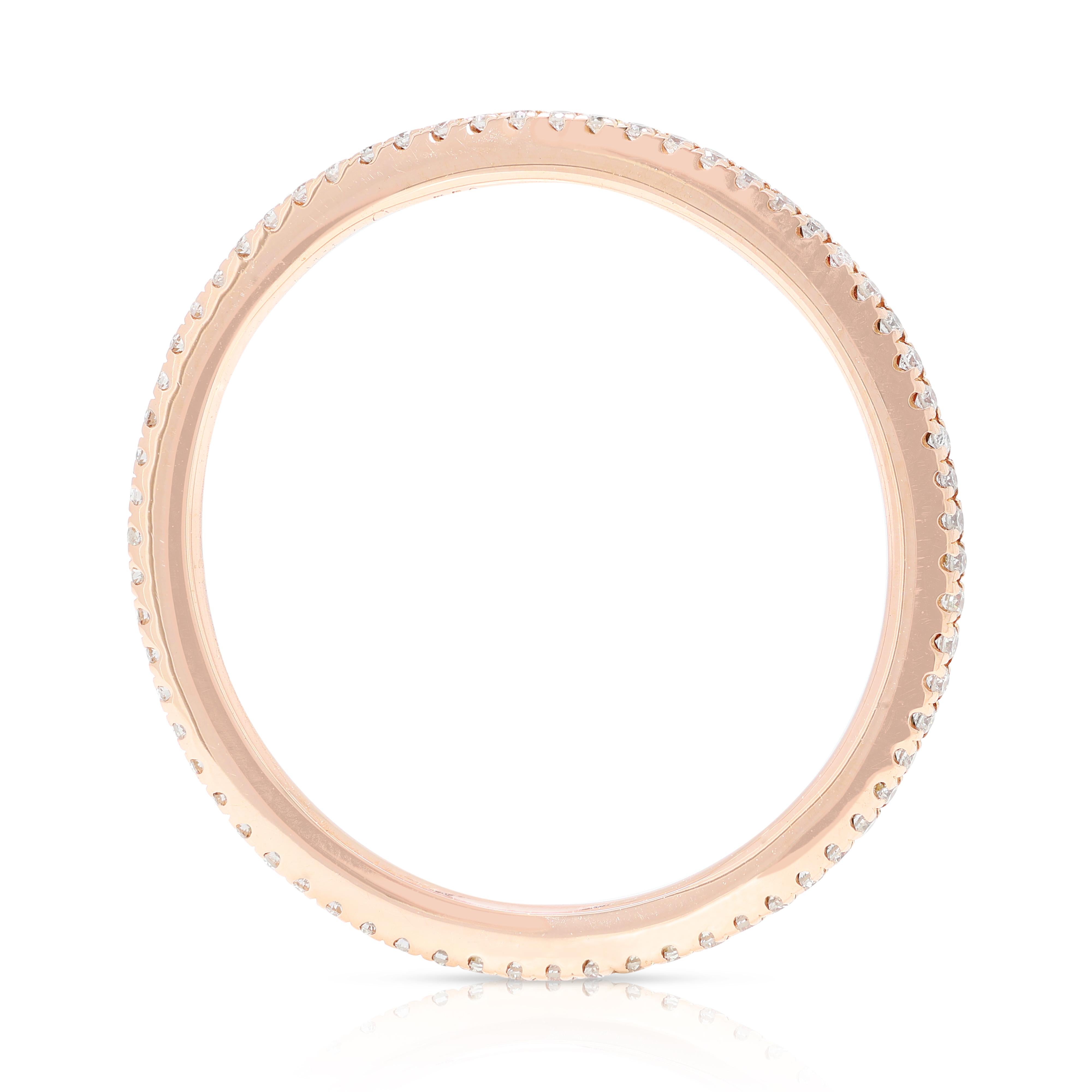 Atemberaubender 0,32ct runder Brillant-Diamant-Ewigkeitsring in 18K Rose Gold im Angebot 2