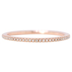 Superbe bague d'éternité en or rose 18 carats avec diamant naturel brillant rond de 0,32 carats