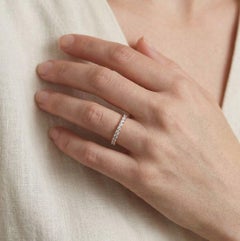 Stupendo anello mezza eternità con diamante naturale da 0,35 carati in oro rosa 18 carati