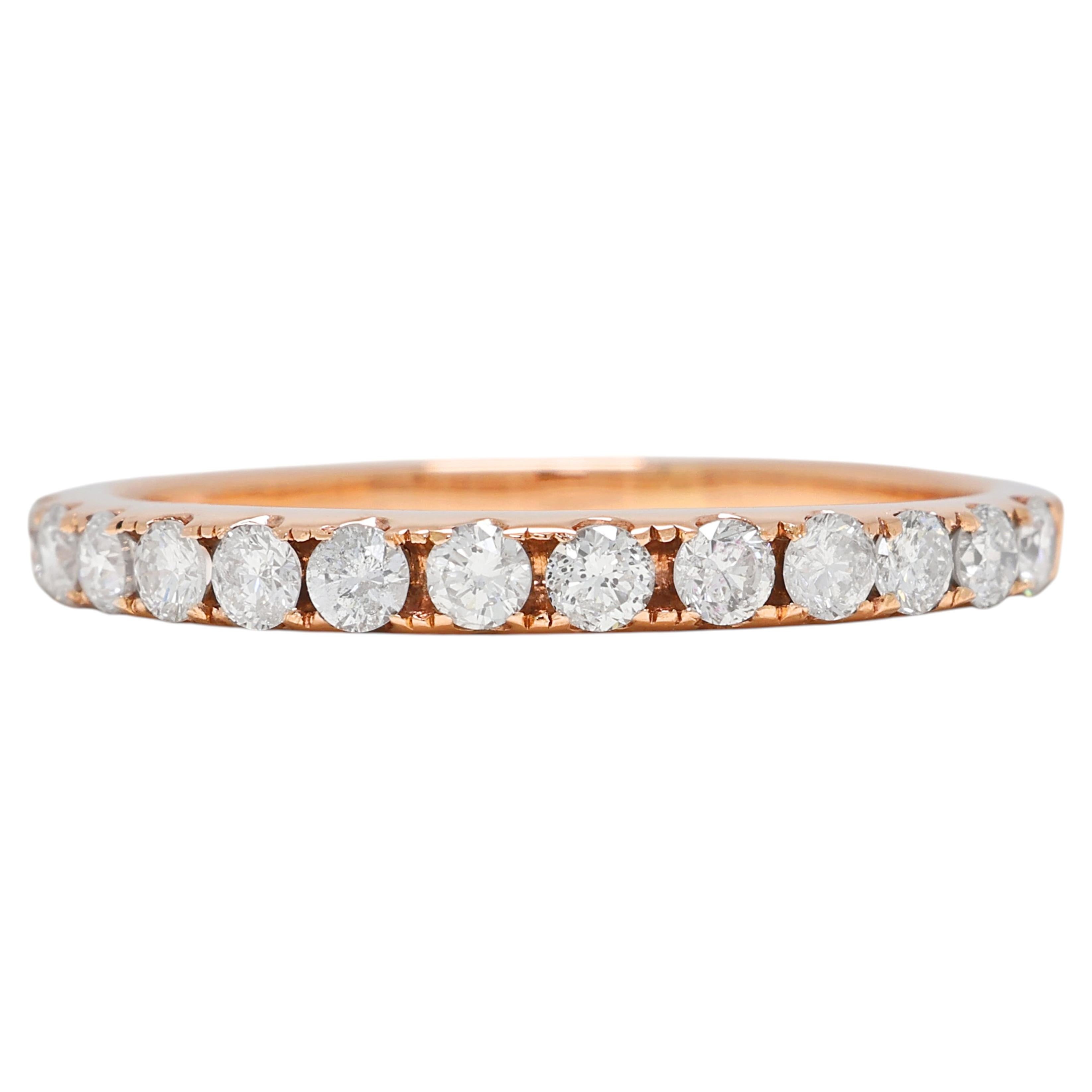 Atemberaubender Halb-Ewigkeitsring mit 0,35ct Naturdiamant aus 18K Rose Gold im Angebot