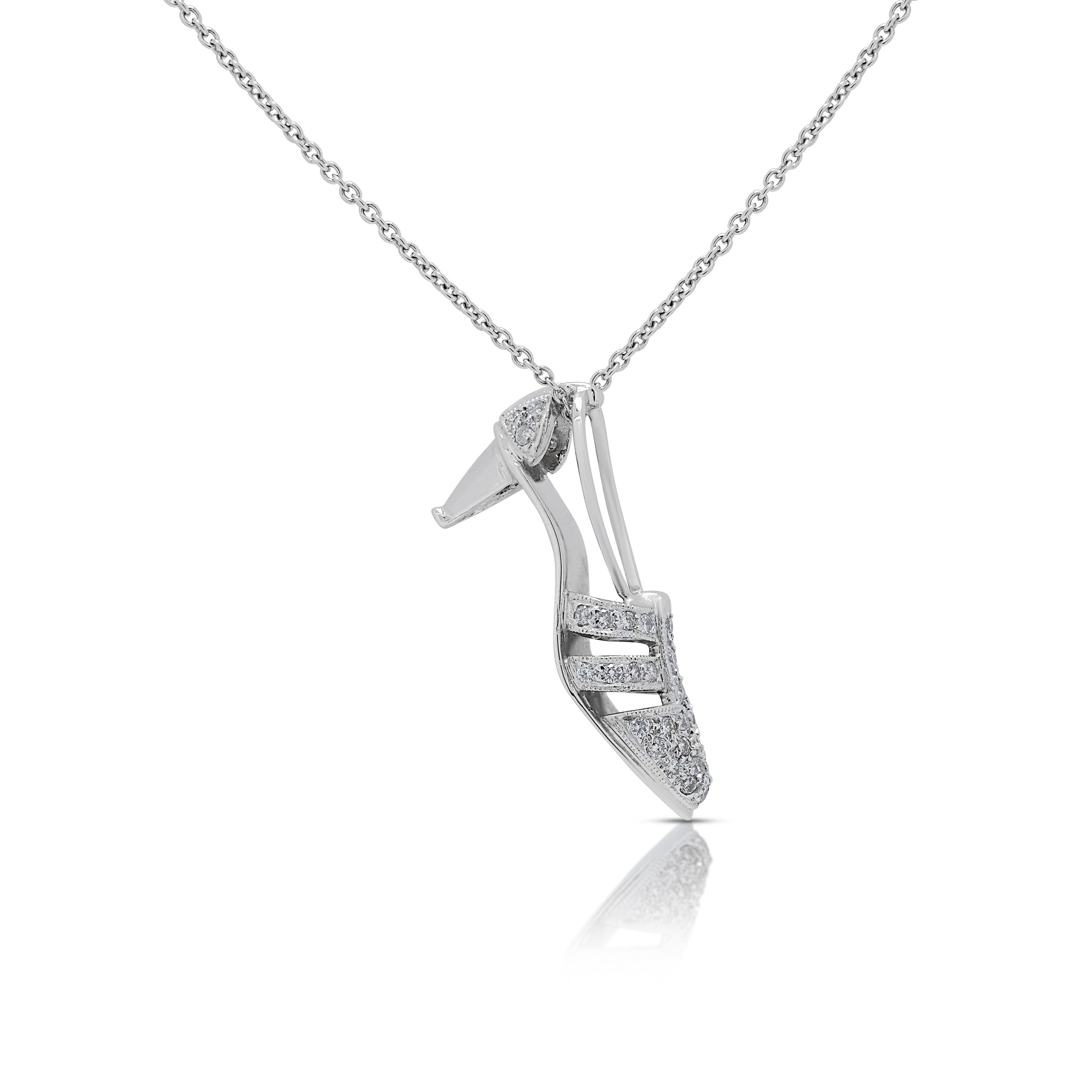De las mujeres Impresionante Colgante Estilete de Diamantes de 0,43 ct en Oro Blanco de 18 quilates (Cadena no incluida)
