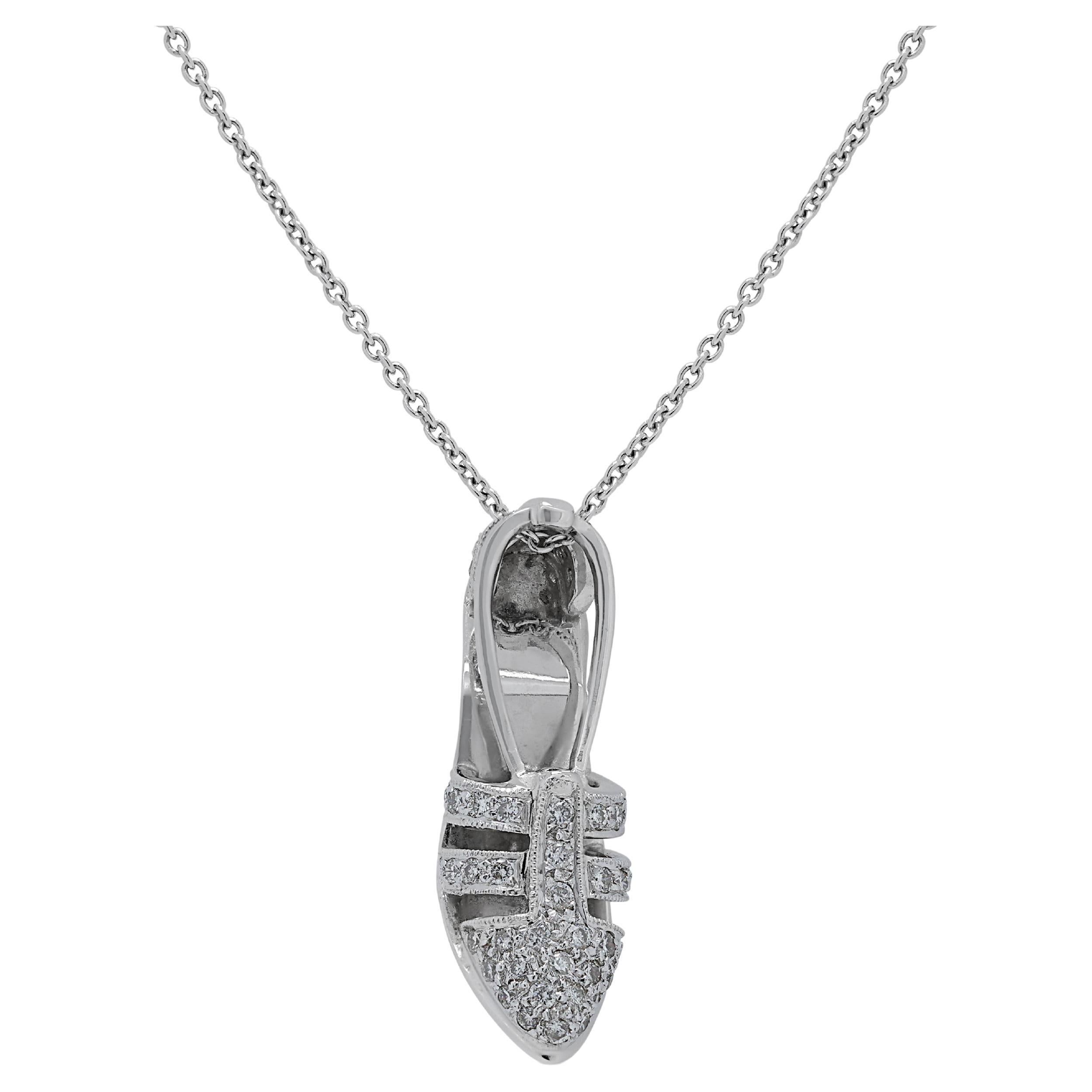 Impresionante Colgante Estilete de Diamantes de 0,43 ct en Oro Blanco de 18 quilates (Cadena no incluida)