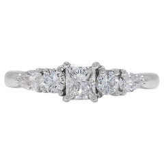 Superbe bague en or blanc 18 carats avec diamants naturels de 0,45 carat