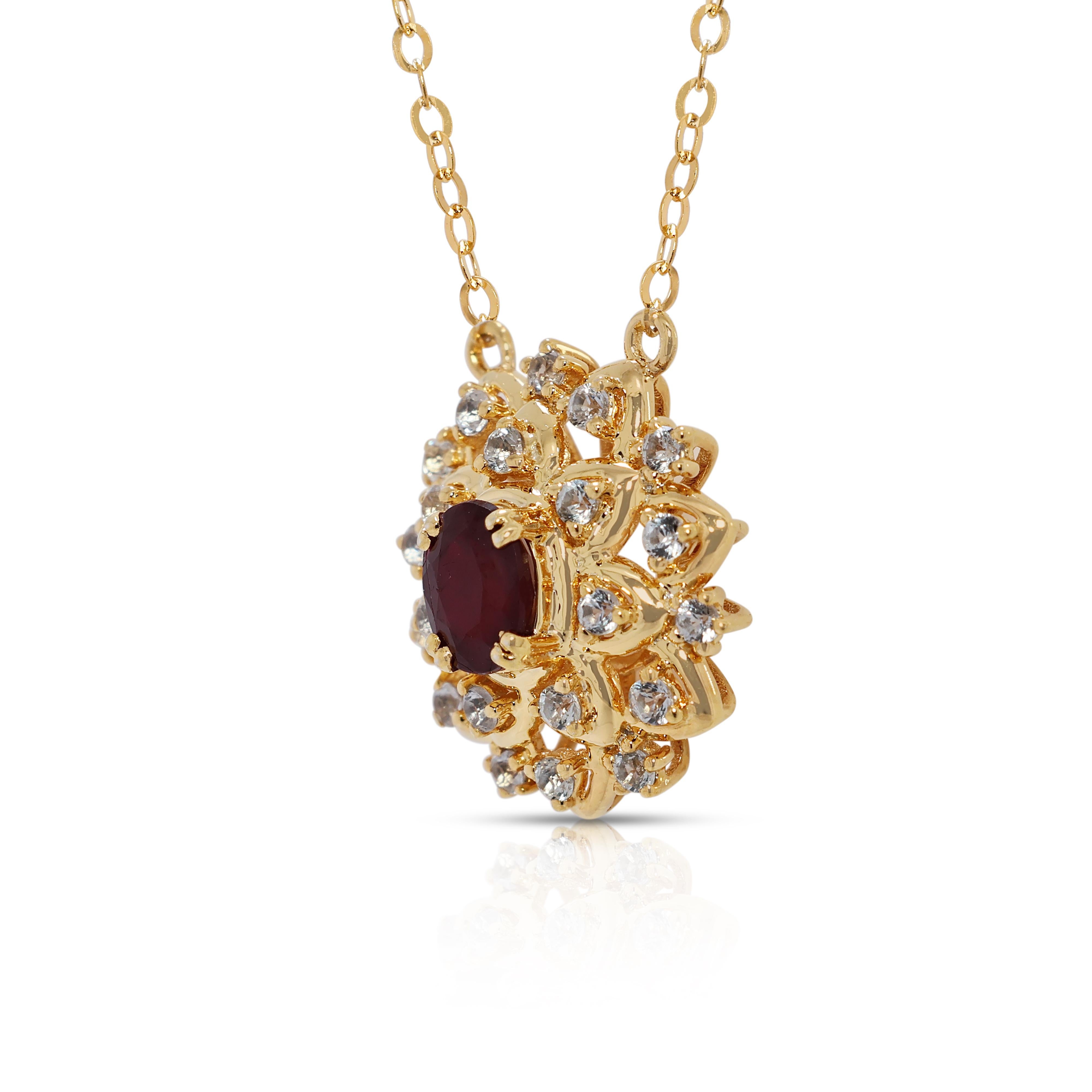 Splendida collana di rubini e spinelli da 0,48 carati in oro giallo 18 carati In condizioni Nuovo in vendita a רמת גן, IL