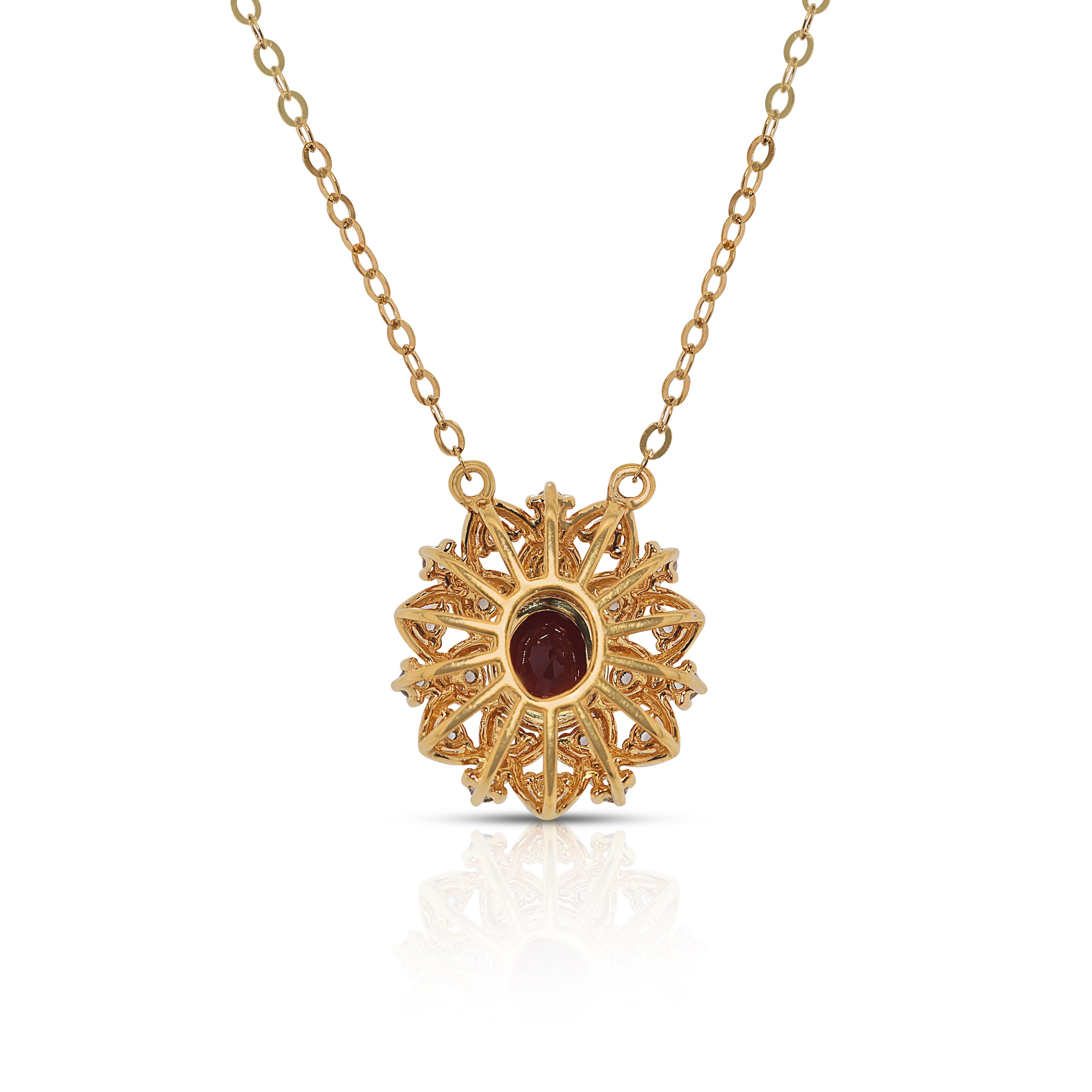 Splendida collana di rubini e spinelli da 0,48 carati in oro giallo 18 carati in vendita 1