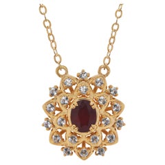 Stunning 0.48ct Ruby and Spinel Necklace in 18K Yellow Gold