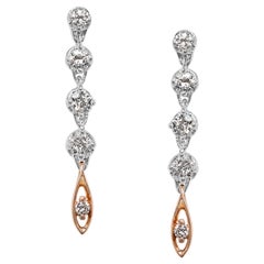 Stupefacente 0,4ct  Orecchini a goccia con diamanti bicolore