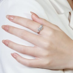 Stunning 0.505ct Diamonds Butterfly-Shaped Ring in 18K White Gold