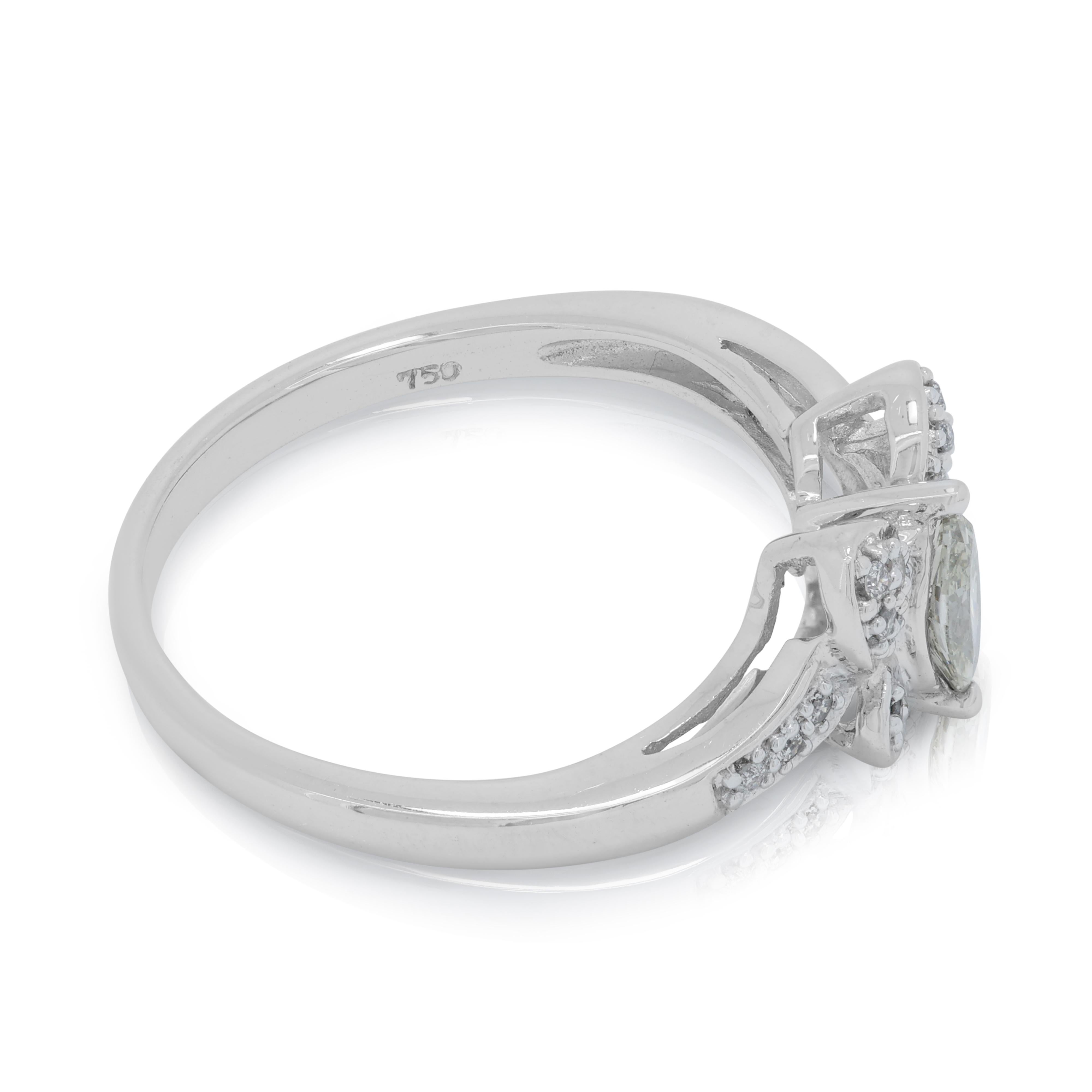 Marquise Cut Stunning 0.505ct Diamonds Butterfly-Shaped Ring in 18K White Gold For Sale