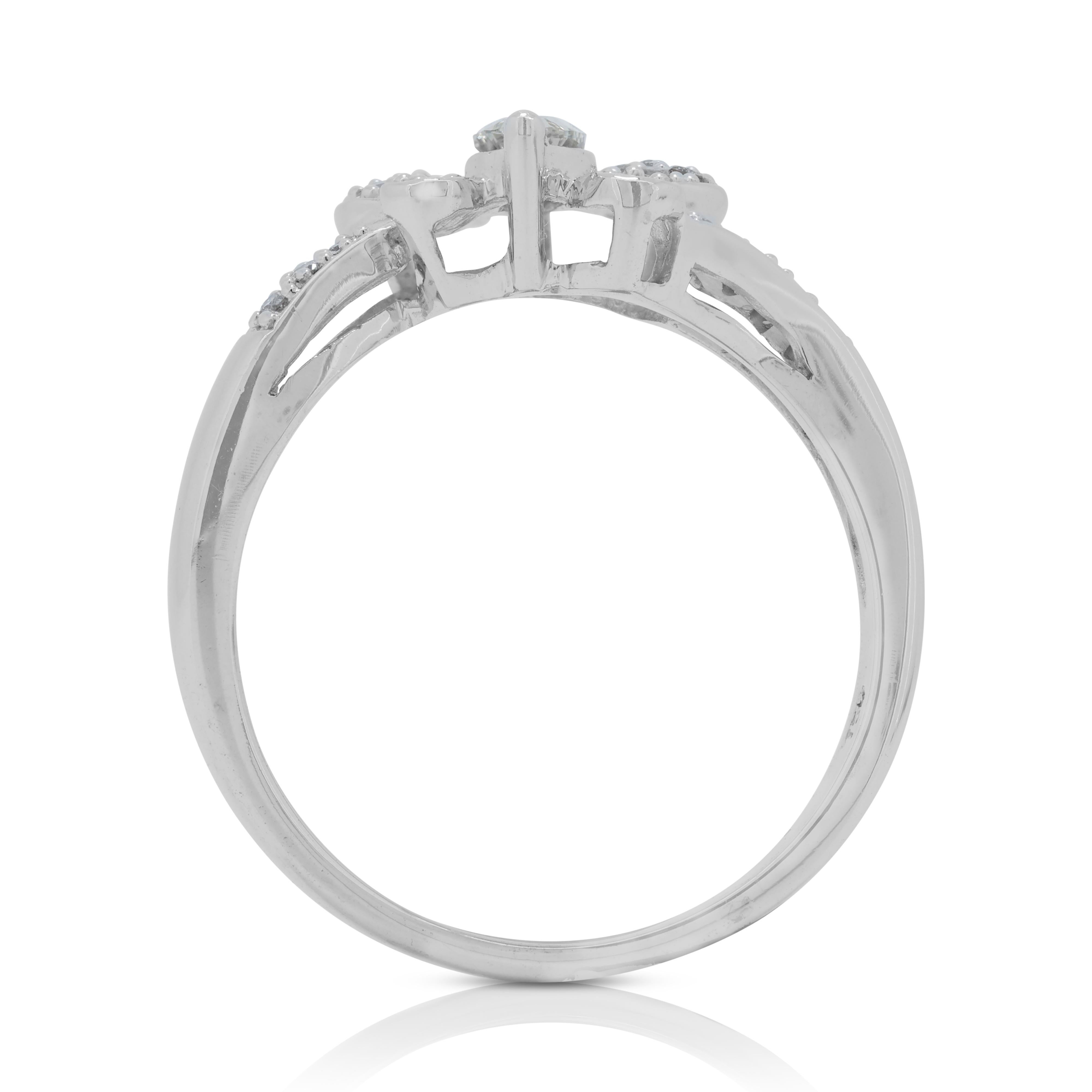 Women's Stunning 0.505ct Diamonds Butterfly-Shaped Ring in 18K White Gold For Sale