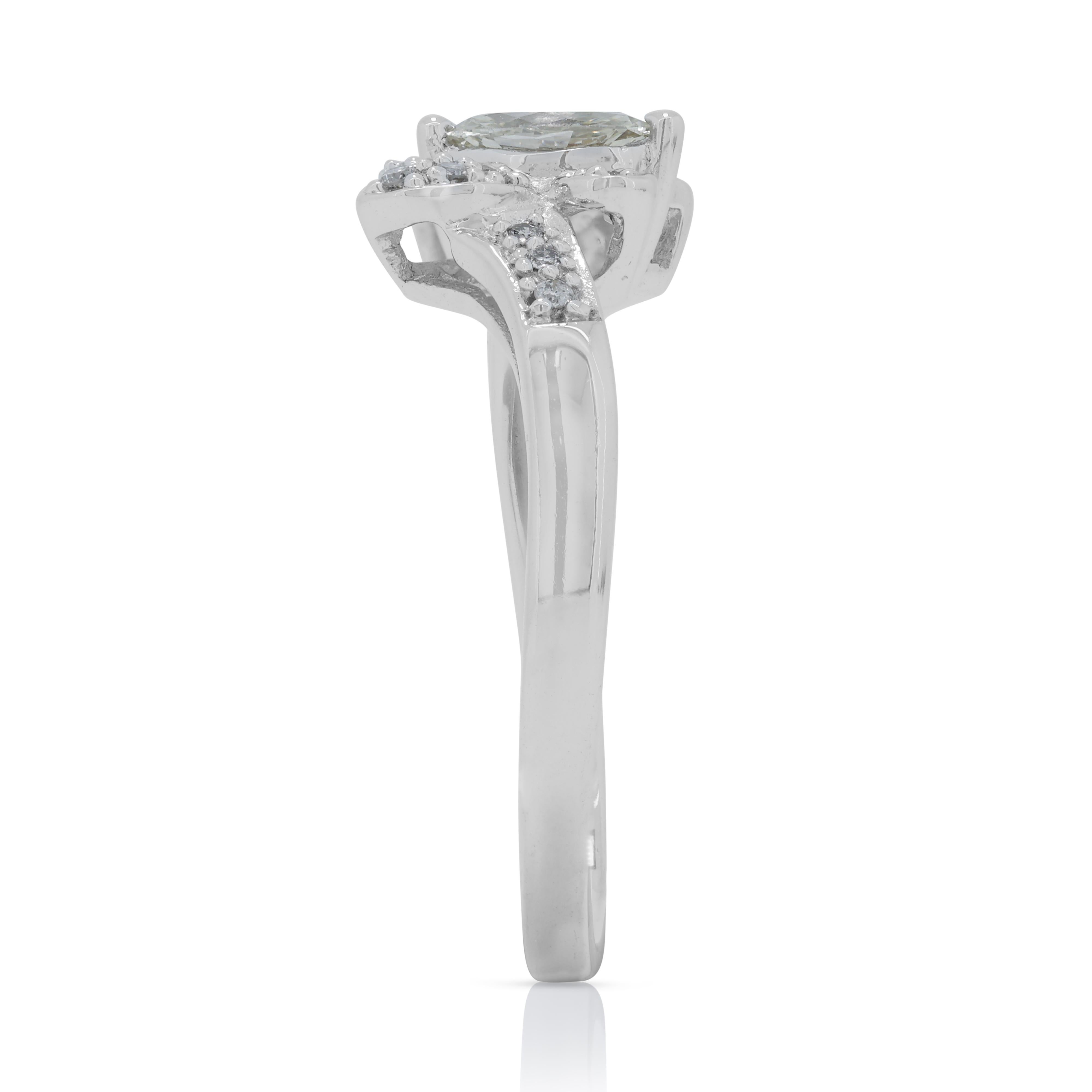 Stunning 0.505ct Diamonds Butterfly-Shaped Ring in 18K White Gold For Sale 1