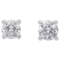 Stunning 0.51ct Diamonds Stud Earrings in 18k White Gold - IGI Certified