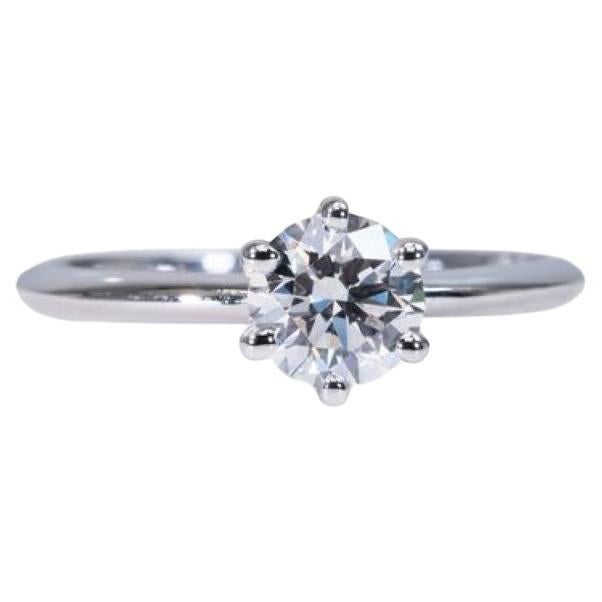 Stunning 0.52 Carat Round Brilliant Diamond Ring 