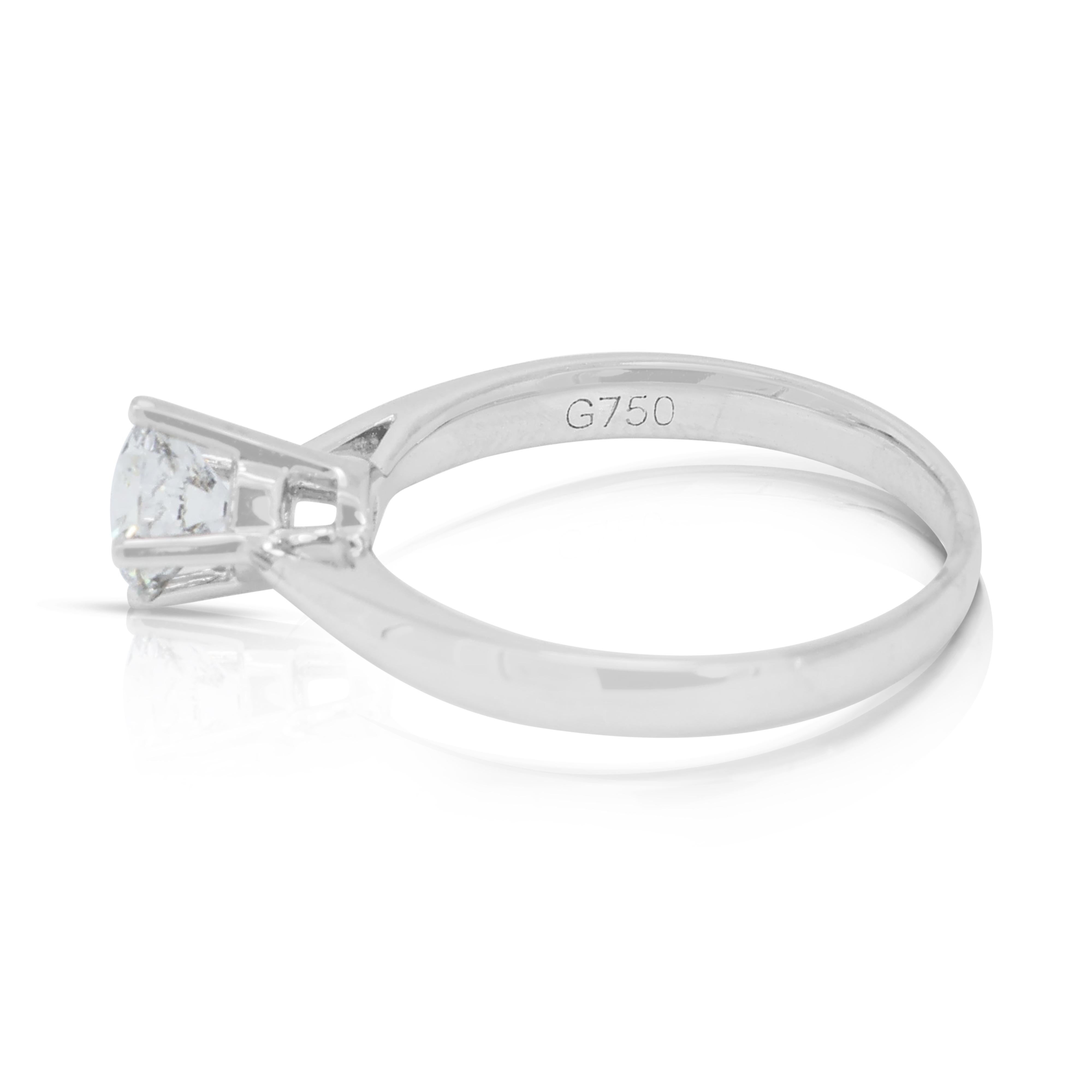 Atemberaubender 0,56 Karat Diamant Solitär-Ring aus 18 Karat Weißgold im Zustand „Hervorragend“ im Angebot in רמת גן, IL