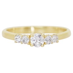 Stunning 0.58ct Triple Excellent Ideal Cut Diamonds 5-Stone Ring