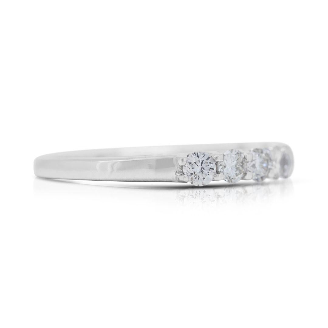 Impresionante Anillo de Diamantes Naturales de 0,5 ct en Oro Blanco de 18 quilates Corte redondo