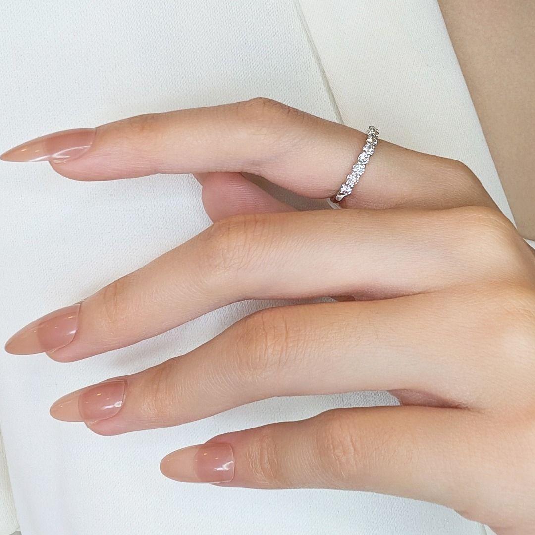 De las mujeres Impresionante Anillo de Diamantes Naturales de 0,5 ct en Oro Blanco de 18 quilates