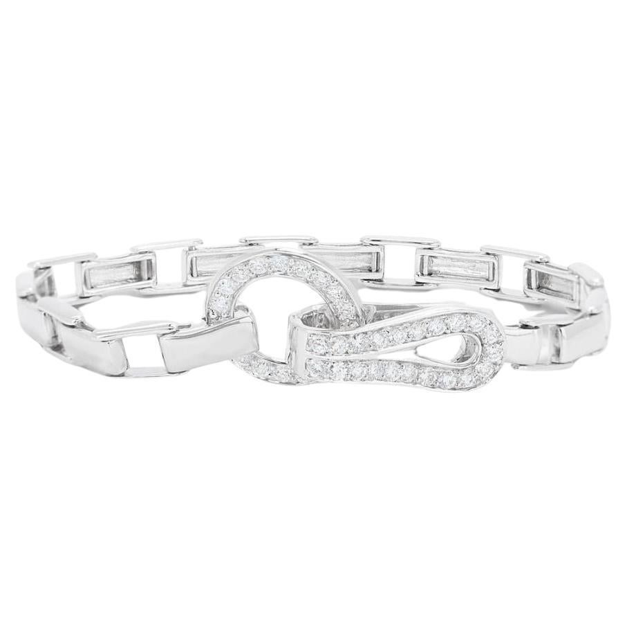 Superbe bracelet en or blanc 18 carats serti de diamants de 0,60 carat