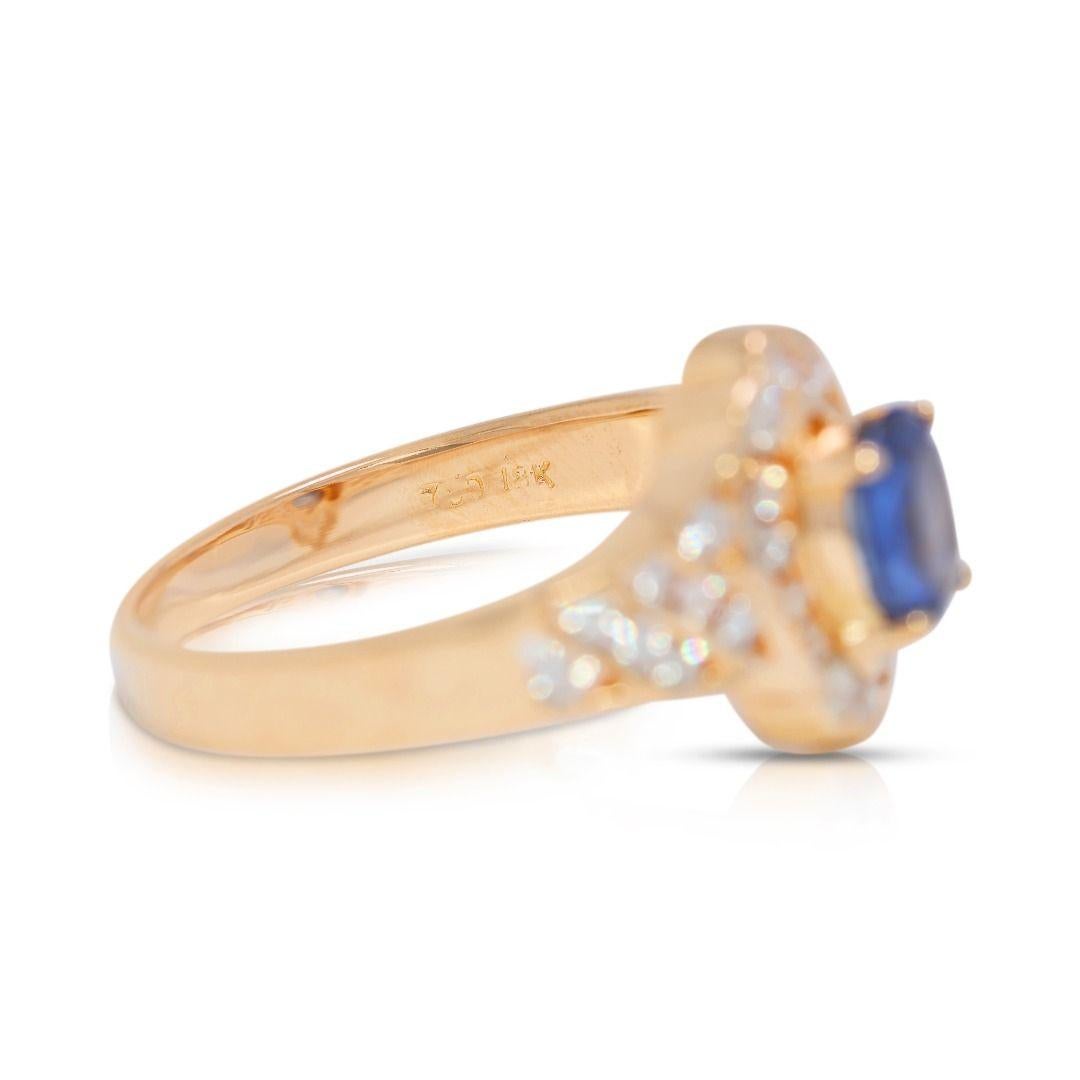 Superbe bague en or jaune 18 carats, saphir 0,62 carat et diamants naturels en vente 3