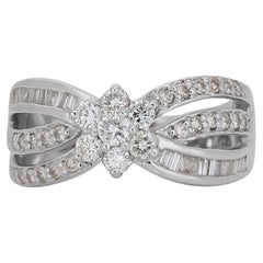 Superbe bague en forme de ruban de 0,64 ct de diamant