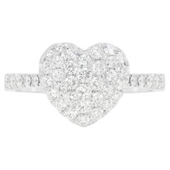 Atemberaubender 0,67ct runder Brillant-Diamant-Cluster-Ring in 18K Weißgold