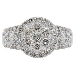 Whiting - Bague de halo en or blanc 18 carats avec diamant naturel de 0,70 ct.
