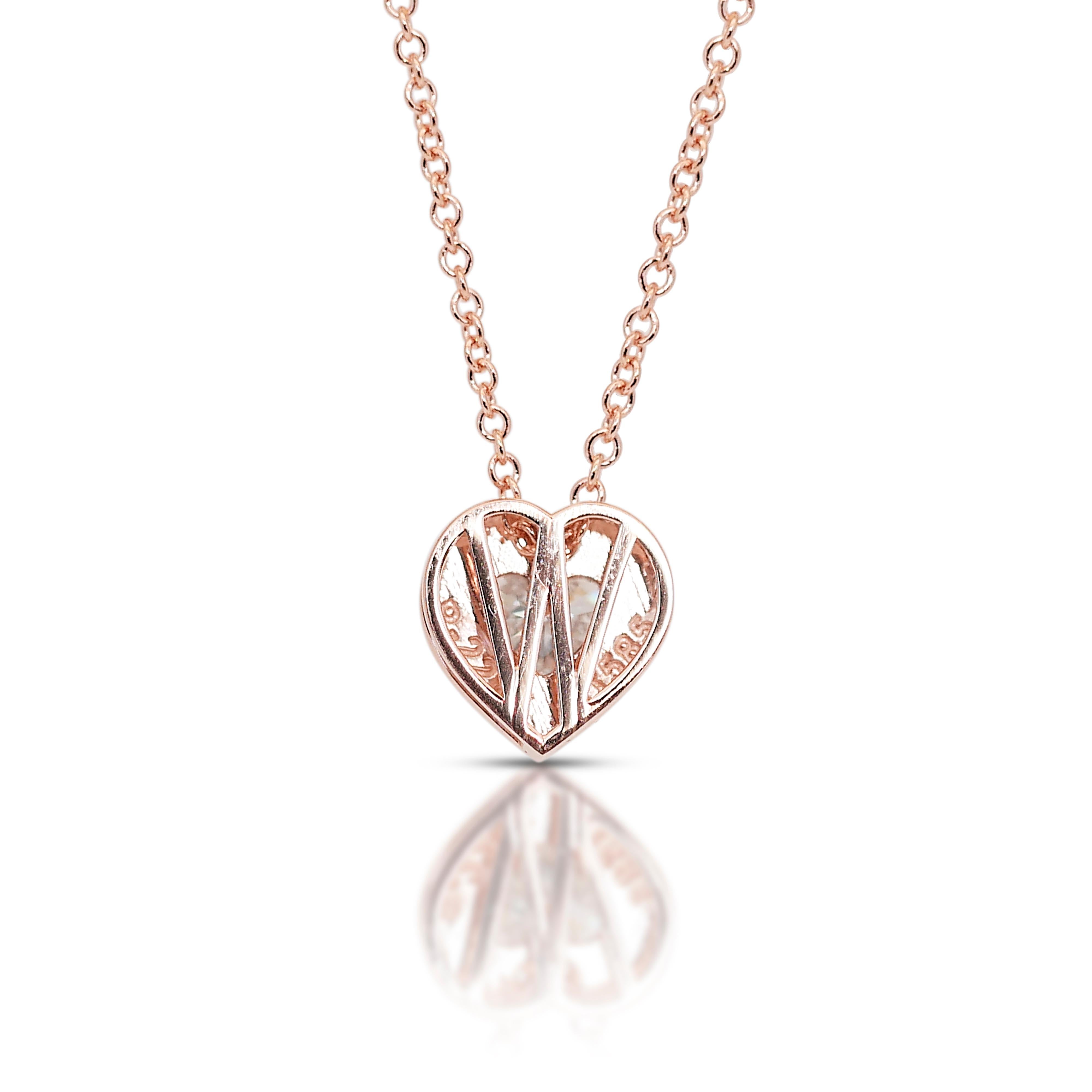 Stunning 0.72ct Double Excellent Ideal Cut Diamonds Halo Necklace with Pendant 3