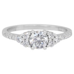 Stunning 0.80ct Diamonds Pave Ring in 18k White Gold - IGI Certified