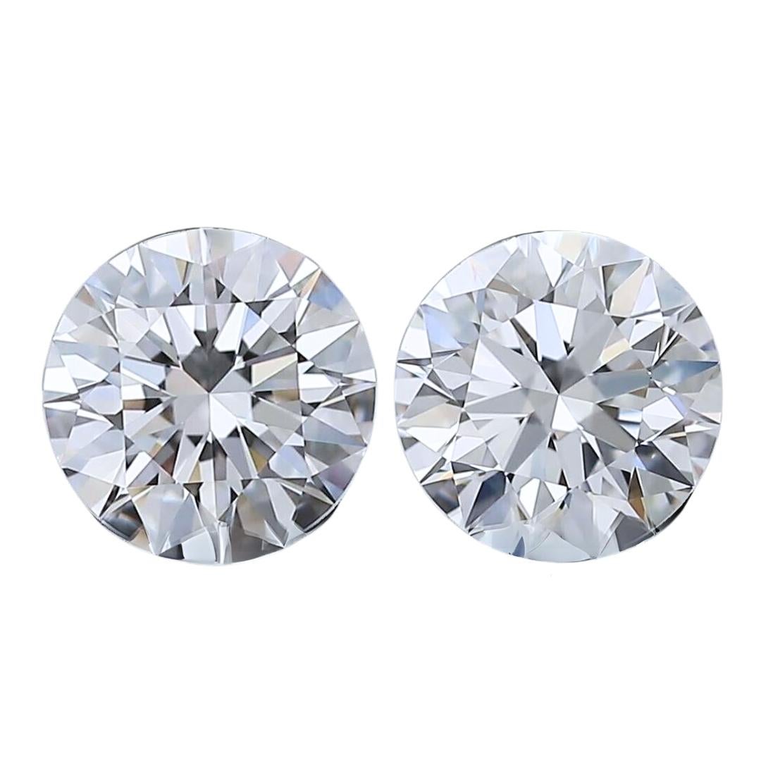 Impresionante par de diamantes talla ideal de 0,80 ct - Certificado GIA en venta 3