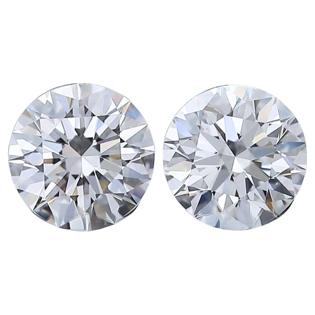 Impresionante par de diamantes talla ideal de 0,80 ct - Certificado GIA en venta