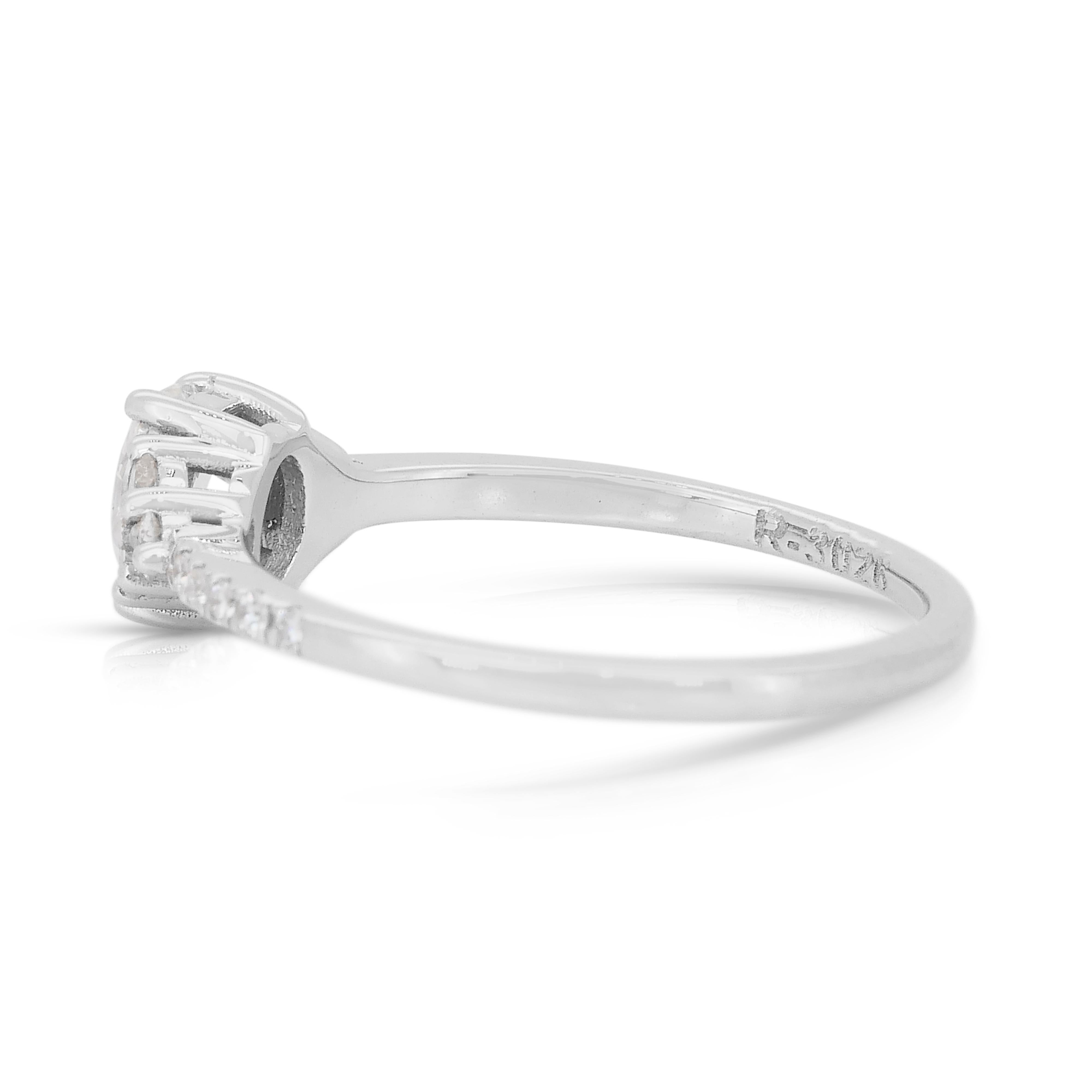 Whiting bague en or blanc 18k avec 0.83ct de diamants - certifié IGI en vente 1