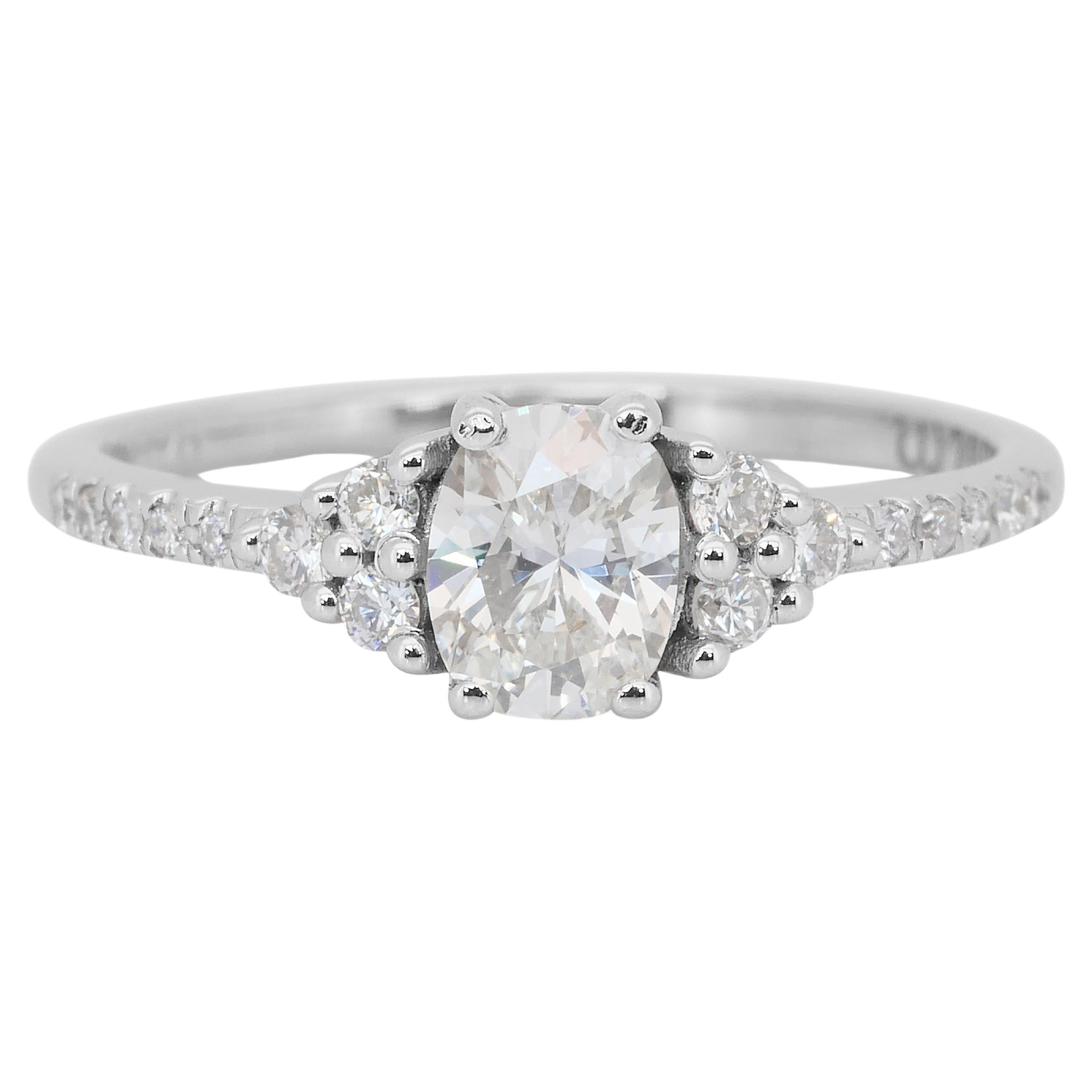 Whiting bague en or blanc 18k avec 0.83ct de diamants - certifié IGI