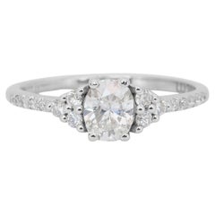Whiting bague en or blanc 18k avec 0.83ct de diamants - certifié IGI