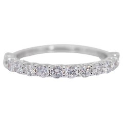 Stunning 0.88ct Diamonds Half-Eternity Ring in 18k White Gold - IGI Certified