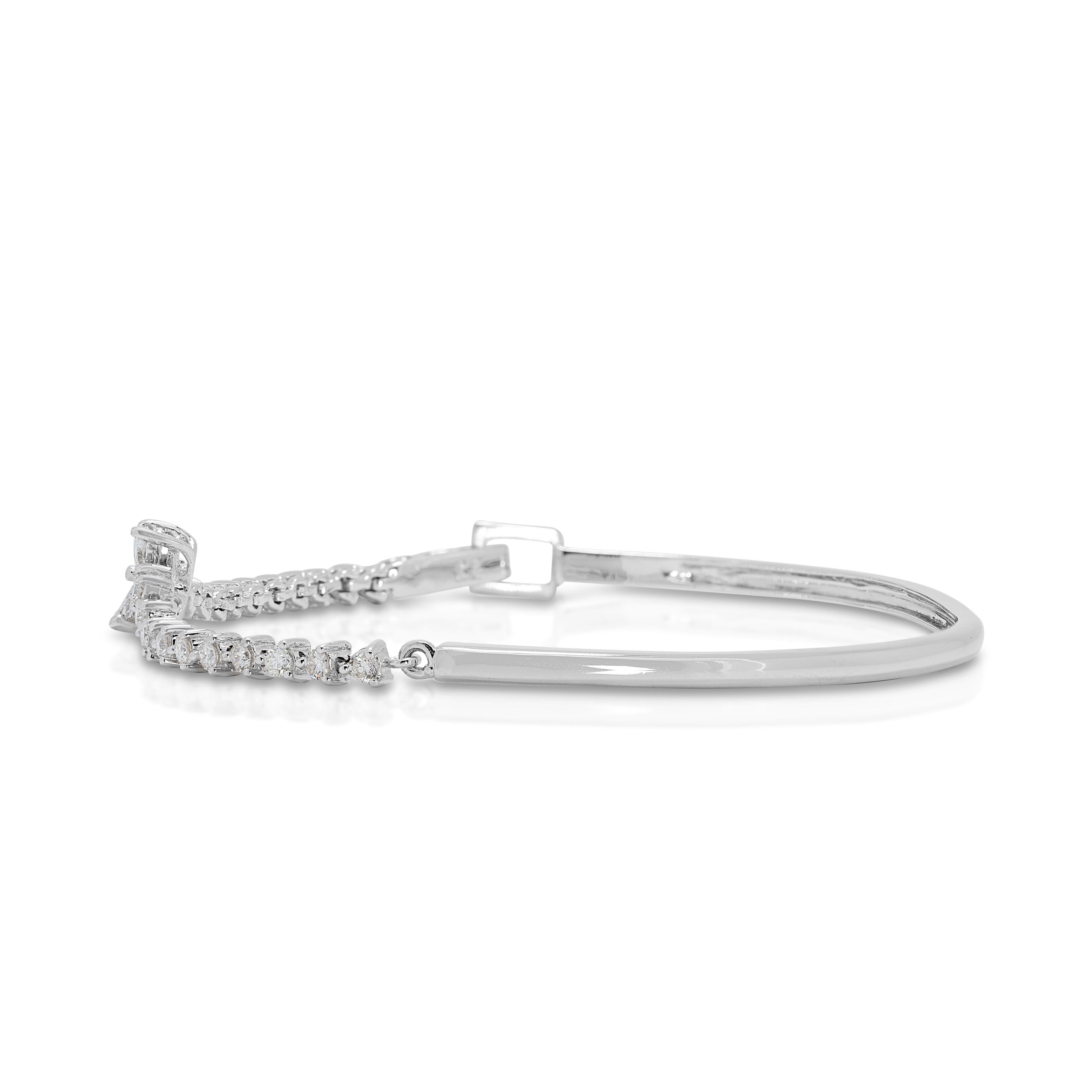 Atemberaubendes Armband mit 0,89 Karat Naturdiamanten aus 18 Karat Weißgold im Zustand „Hervorragend“ in �רמת גן, IL