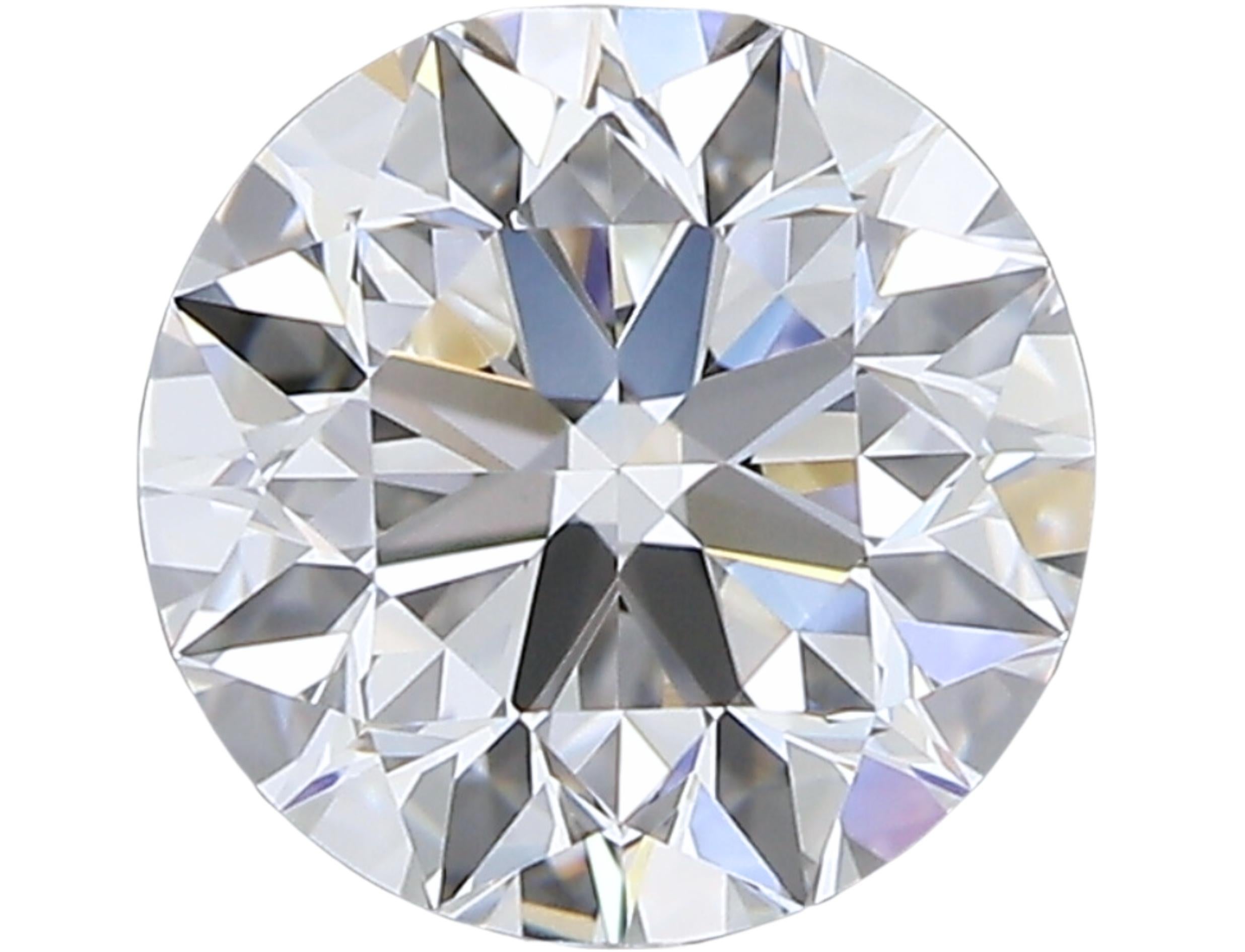 Diamant rond de taille naturelle de 0,90 carat H VVS1Excellente taille. Ce diamant est accompagné d'un certificat GIA et d'un numéro d'inscription au laser.

Ce diamant exquis affiche un poids remarquable de 0,90 carat et est méticuleusement taillé