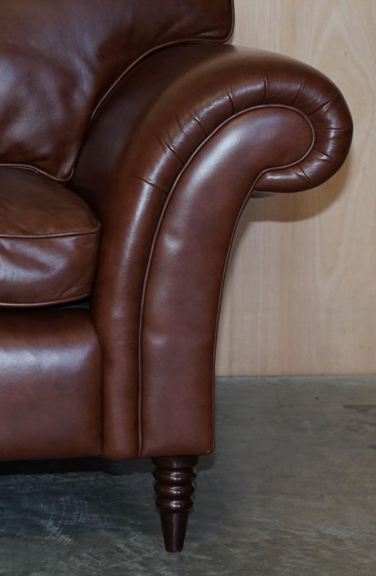 Stunning 1 of 2 Very Large Heritage Brown Leather Laura Ashley Mortimer