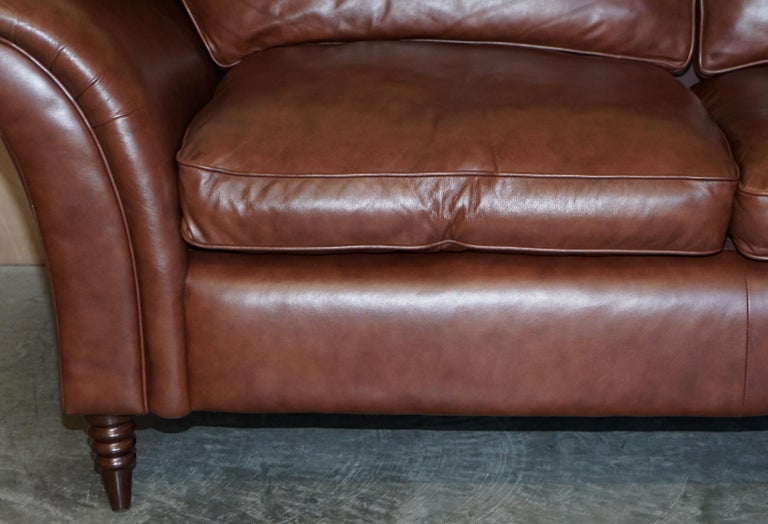 Stunning 1 of 2 Very Large Heritage Brown Leather Laura Ashley Mortimer
