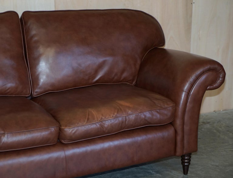 Stunning 1 of 2 Very Large Heritage Brown Leather Laura Ashley Mortimer